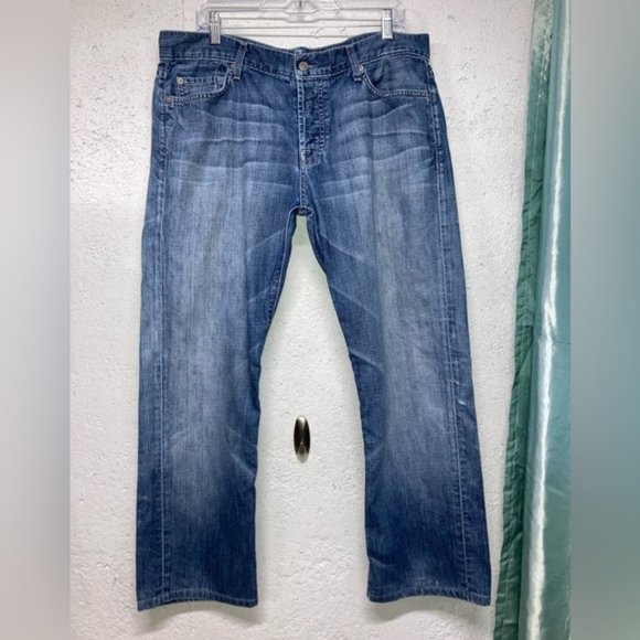 36 x 28 Standard Button Fly Blue Jeans 7 for all Mankind - Picture 1 of 11